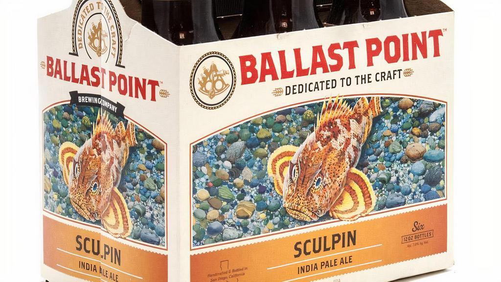 Ballast Point Sculpin- 6 Pack Bottles · A perfectly balanced India Pale Ale with a light citrusy note, Ballast Point Sculpin IPA is a trophy beer that harkens back to the brand's homebrew roots.