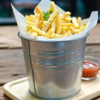 Bucket Of Fries! (3X The Fries!) · A whole lotta golden, crispy french fries. Great to share!
