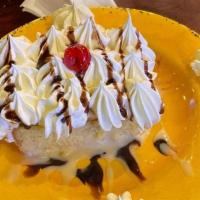 Tres Leches · Rich vanilla and sweet cream cake (made with whole, condensed and evaporated milk).