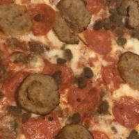 Meat Lovers · Pepperoni, Canadian bacon, hamburger and sausage.