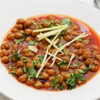 Channa Masala · Chick peas cooked in curry.