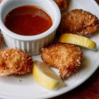 (6) Coconut Shrimp & Sweet Chili Sauce · (6) Deep fried jumbo shrimp lightly breaded in coconut flakes. Served with a sweet chili sau...