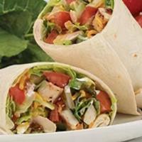 Jerk Chicken Caesar Wrap · Tortilla wrap filled with tender jerk chicken breast, romaine, tomatoes, onions, and parmesa...