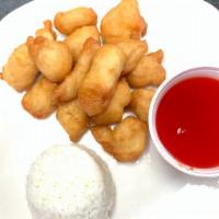 Sweet & Sour Chicken · ~!BEST SELLER!~
SERVED WITH SWEET AND SOUR SAUCE ON THE SIDE