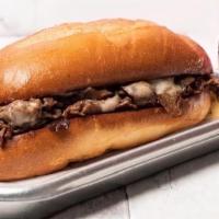 Superette Steak & Cheese · Thinly sliced ribeye, American or provolone cheese, sautéed onions, special sauce, toasted s...