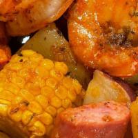 Shrimp Boil · Louisiana style boil with a generous portion of shrimp, potato, sausage, and sweet corn, ser...