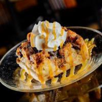 Homemade Bread Pudding · Made fresh, like your Grandma used to make: Ours is glazed with a whiskey raisin butter sauce.