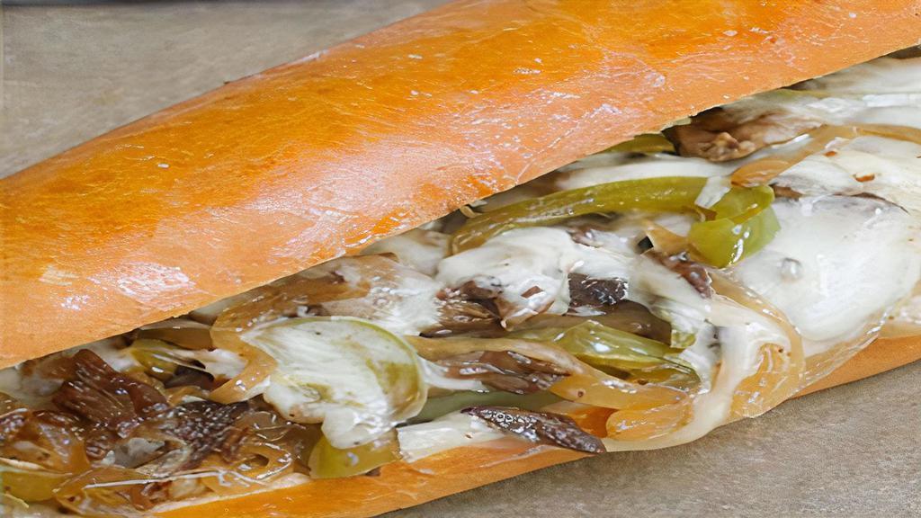 Chicken Cheese Steak · Fried Onions, Green Peppers and Provolone Cheese
w/Lettuce, Tomatoes, mayo, on a Sub Roll