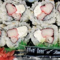 Crabmeat Cream Cheese Roll (8) · Gluten-free. Served with ginger and wasabi.