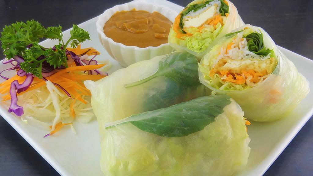 Fresh Rolls · Gluten free. Rice sheet wrapped with lettuce, carrot, basil, cilantro and vermicelli rice served with peanut sauce (gluten free).