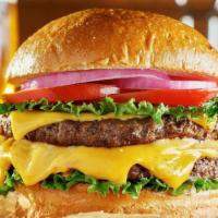 Double Cheeseburger · Choose your cheese with lettuce, tomatoes, on, and one side.
