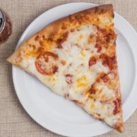 Pepperoni Pizza · Homemade marinara sauce, pepperoni and mozzarella cheese. All slices are made using white Ne...
