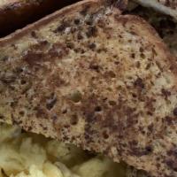 Hearty Breakfast Platter · 2 pancakes or french toast, two eggs any style and choice of breakfast meat.