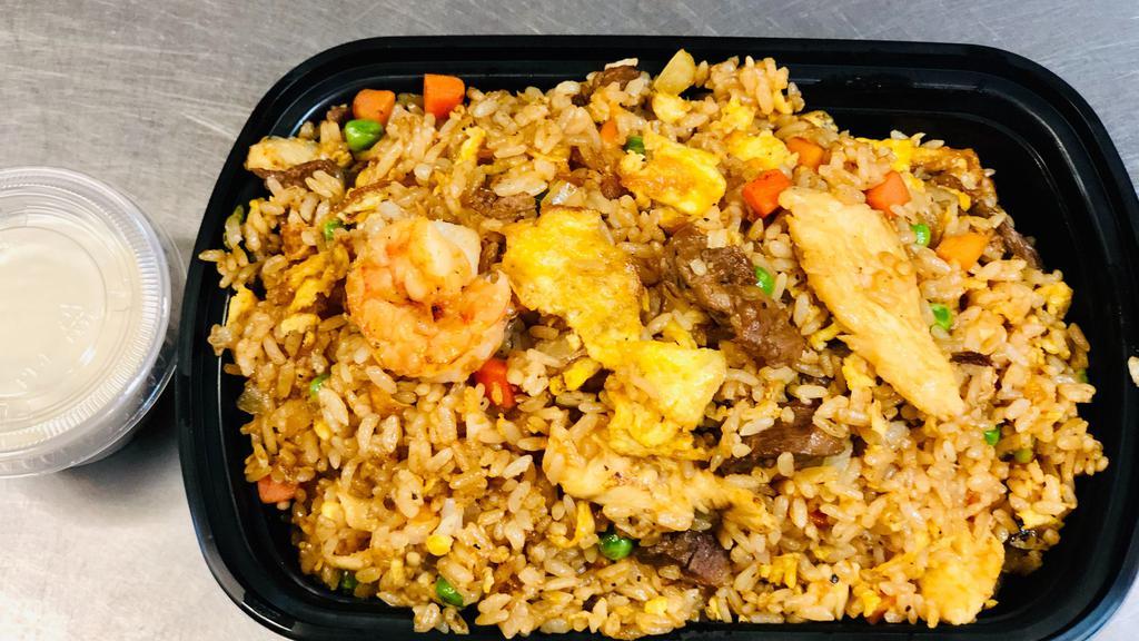 House Special Fried Rice · Shrimp, Beef, and Chicken