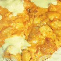 Buffalo Chicken Pie · Fried chicken with mozzarella, hot sauce and bleu cheese.