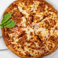 Cheese Pizza · Premium pizza sauce and cheese on crispy dough.