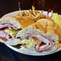 Italian Cold Cut · Italian meats and cheese served with lettuce, tomato, red onions and drizzled with Italian d...