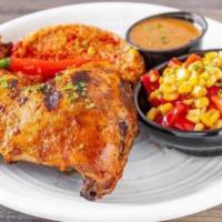 1/4 Chicken Leg Plate · 1/4	chicken marinated in our peri peri, char-grilled.