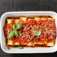 Halal Manicotti With Cheese · Halal Manicotti pasta made with creamy cheese. Served with garlic bread and a small salad.