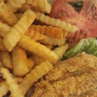 1 Piece Catfish Sandwich Meal · Includes fries & drink