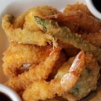 Tempura · Rock shrimp and veggie tempura.