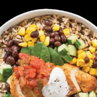 Burrito Bowl! · Your choice of freshly grilled meat with rice, beans, or fajita veggies, and topped with gua...
