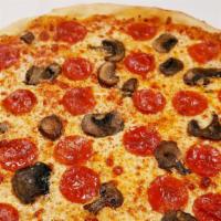 Mushroom & Pepperoni · mushrooms and pepperoni on top of a bed of cheese, tomato sauce, and a perfectly crust! This...
