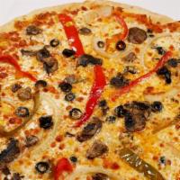 Vegetarian · Housemade crust original, Housemade mushrooms,Tomato Sauce, freshly shredded cheese,olivos,c...