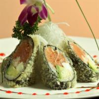 Spicy Crispy Tuna Roll · Spicy. Deep fried roll. Spicy tuna, crab stick, cream cheese, avocado topped w/ eel sauce an...