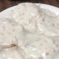 2 Biscuit & Gravy · Scratch made biscuits and country sausage gravy