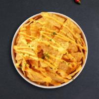 Cheese Nachos · (Vegetarian) Salted tortilla chips doused in melted nacho cheese.