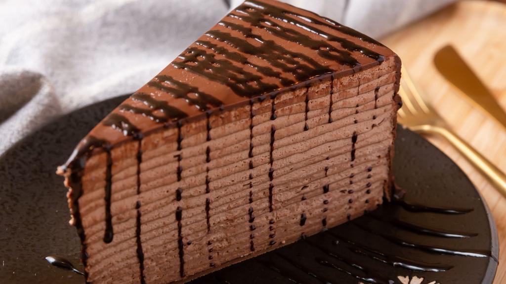 Chocolate Crepe Layer Cake · 