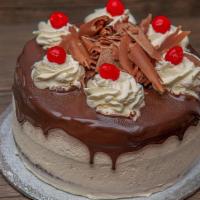 Black Forest Cake · A chocolate sponge cake sandwiched with whipped cream and cherries