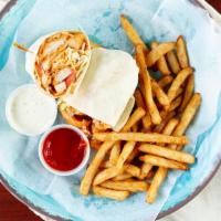 Buffalo Chicken Wrap · Breaded chicken breast tossed in a spicy buffalo sauce with cheddar jack cheese, lettuce and...