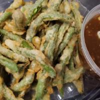 Crispy Green Beans · Fresh green beans, lightly battered in tempura batter and deep fried. Served with special sp...