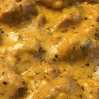 Chicken Roganjosh · Chunks of chicken cooked in a creamy and flavorsome Indian curry.