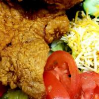 Pork Chops R Us Basket With Side Salad · Two Pork chops, bread, pickles, jalapeños, side salad comes with chopped pickles, cucumbers,...