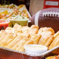 Chicken Chimichanga Tray · We know how intense it can be on game day, that's why we've created this simple tray of shre...