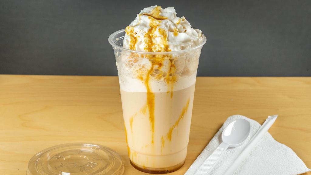 Frappe · Made-to-order blended cold drinks. Topped with whipped cream.