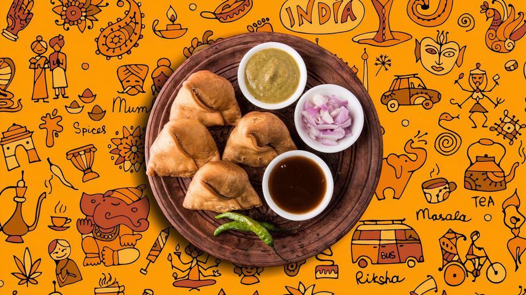 Samosa Samurai · Triangle shaped deep fried pastry dumplings filled with spiced potatoes and vegetables
