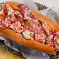 Maine Roll · Fresh Lobster claw and knuckle meat, light mayo, and seasoning on a New England Style Roll.