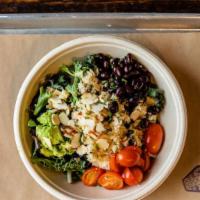 Pacific Bowl · Greens, Cauliflower Rice, Black beans, Tomato, Almonds, Asian Cucumber Dressing, Avocado and...