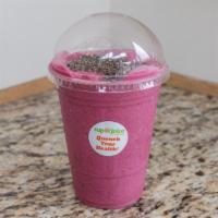 Pink Dragon · Organic coconut milk, organic pitaya, strawberries, mango, organic agave, organic chia seeds
