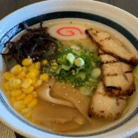 Shio Ramen · Tonkotsu (Pork) Broth with Salt Based Noodle Soup Topped with 2 Pieces of Chashu (Braised Po...
