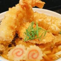 Mixed Tempura Udon Noodle Soup · 2 Shrimps, 6 Vegetables