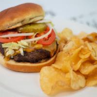Steak Burger · 1/2 Pound Brisket Burger.  Add your choice of cheddar, swiss, mozzarella, bleu, feta, or pep...