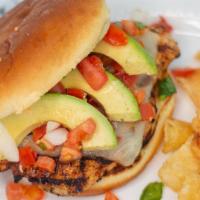 Southwest Burger · 1/2 lb brisket burger with Cajun grilled with avocado, pico de gallo and pepper jack cheese.