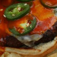 4 Alarm Burger · 1/2 lb brisket burger with Cajun seasoning then topped with pepper jack cheese, buffalo sauc...