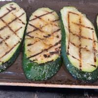 Grilled Zucchini - Side · Angle cut zucchini grilled perfectly
