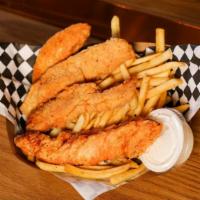 Chicken Strips  · Marinated chicken breast hand-cut breaded and fried to perfection or grilled served with you...